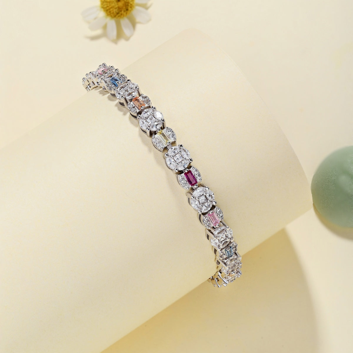 [Love's Uplift]Dazzling Radiant Multi Cut Daily Bracelet