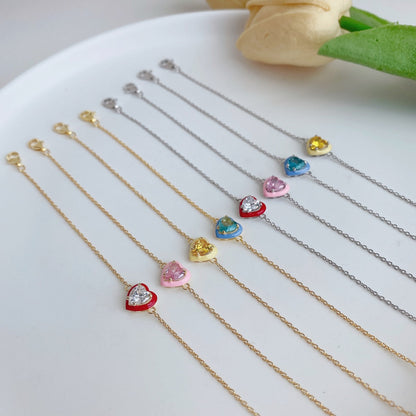 [Love's Uplift]Sparkling Romantic Heart Shape Lover Bracelet