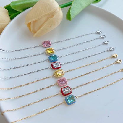 [Love's Uplift]2.0 Carat Sparkling Colorful Emerald Cut Daily Bracelet