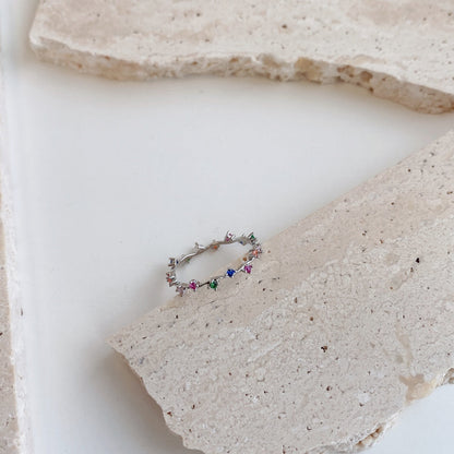 [Love's Uplift]Radiant Colorful Round Cut Daily Ring