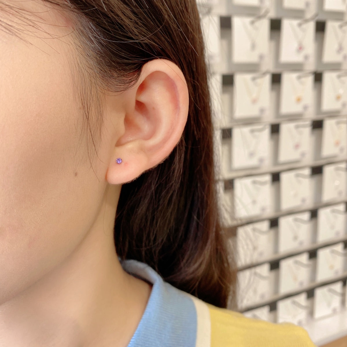 [Love's Uplift]Delicate Solitaire Earrings