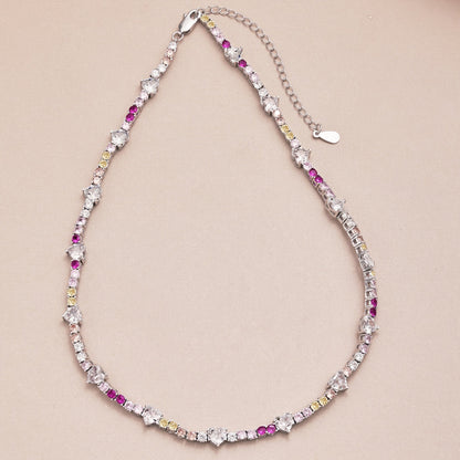 [Love's Uplift]Delicate Colorful Rainbow Tennis Chain