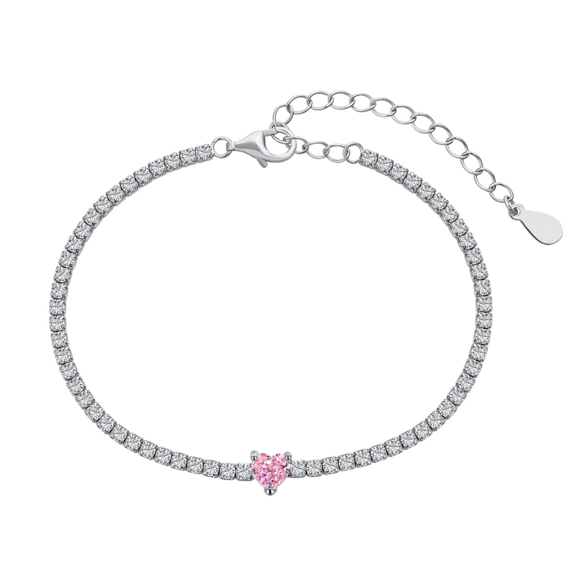 [Love's Uplift]0.5 Carat Elegant Romantic Heart Shape Lover Bracelet