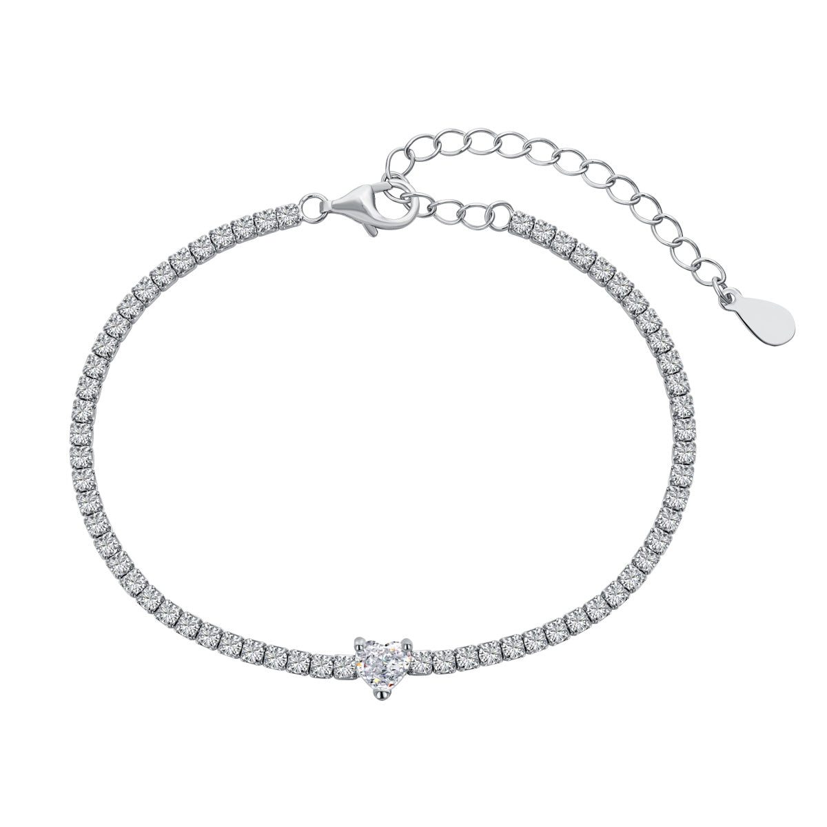 [Love's Uplift]0.5 Carat Elegant Romantic Heart Shape Lover Bracelet