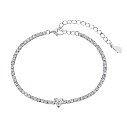 [Love's Uplift]0.5 Carat Elegant Romantic Heart Shape Lover Bracelet