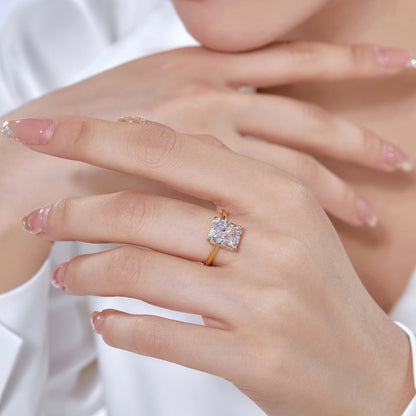 [Love's Uplift]4.0 Carat Ornate Enchanting Radiand Cut Banquet Ring