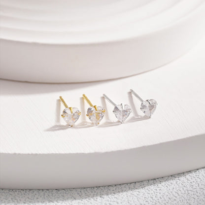 [Love's Uplift]Sparkling Heart Shaped Simple Earrings