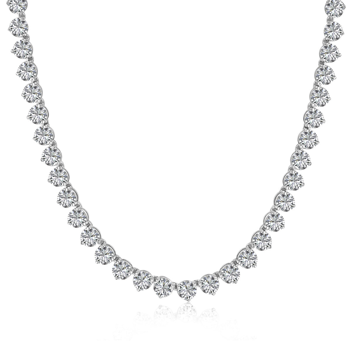 [Love's Uplift]Ornate Heart Cut Tennis Necklace
