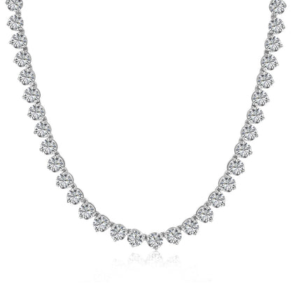 [Love's Uplift]Ornate Heart Cut Tennis Necklace