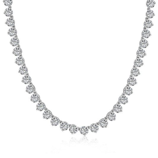 [Love's Uplift]Ornate Heart Cut Tennis Necklace