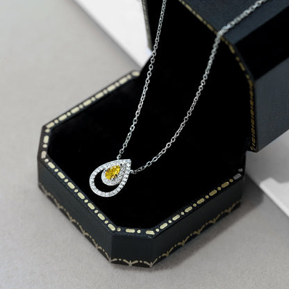 [Love's Uplift]Sparkling Pear Cut Necklace