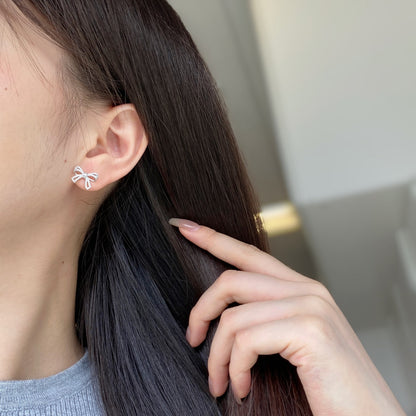 [Love's Uplift]Dainty Bow Shape Earrings