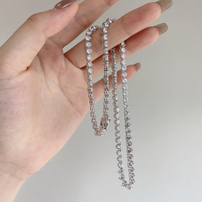 [Love's Uplift]Ornate Heart Cut Tennis Necklace