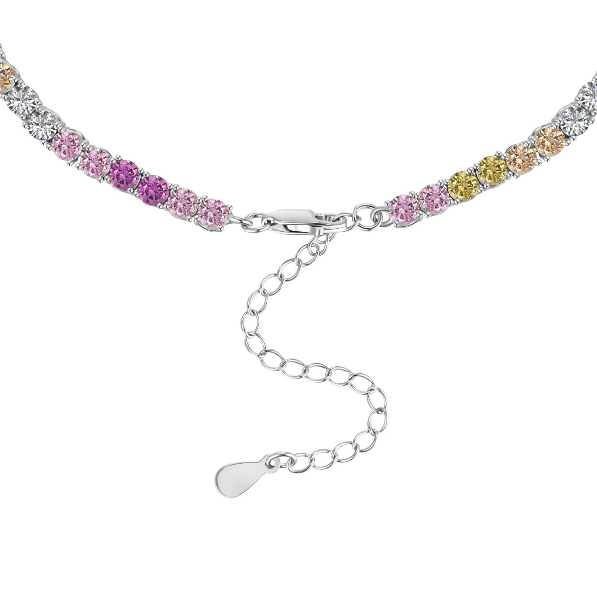 [Love's Uplift]Delicate Colorful Tennis Necklace