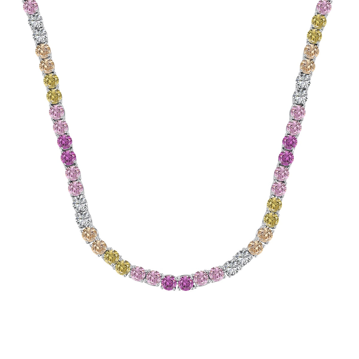 [Love's Uplift]Delicate Colorful Tennis Necklace