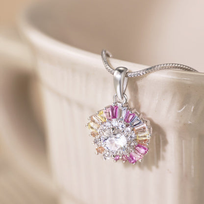 [Love's Uplift]Charming Flower Colorful Necklace