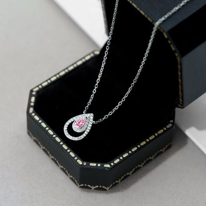 [Love's Uplift]Sparkling Pear Cut Necklace