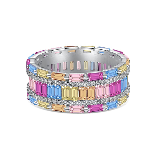 [Love's Uplift]Dazzling Colorful Radiant Cut Party Ring