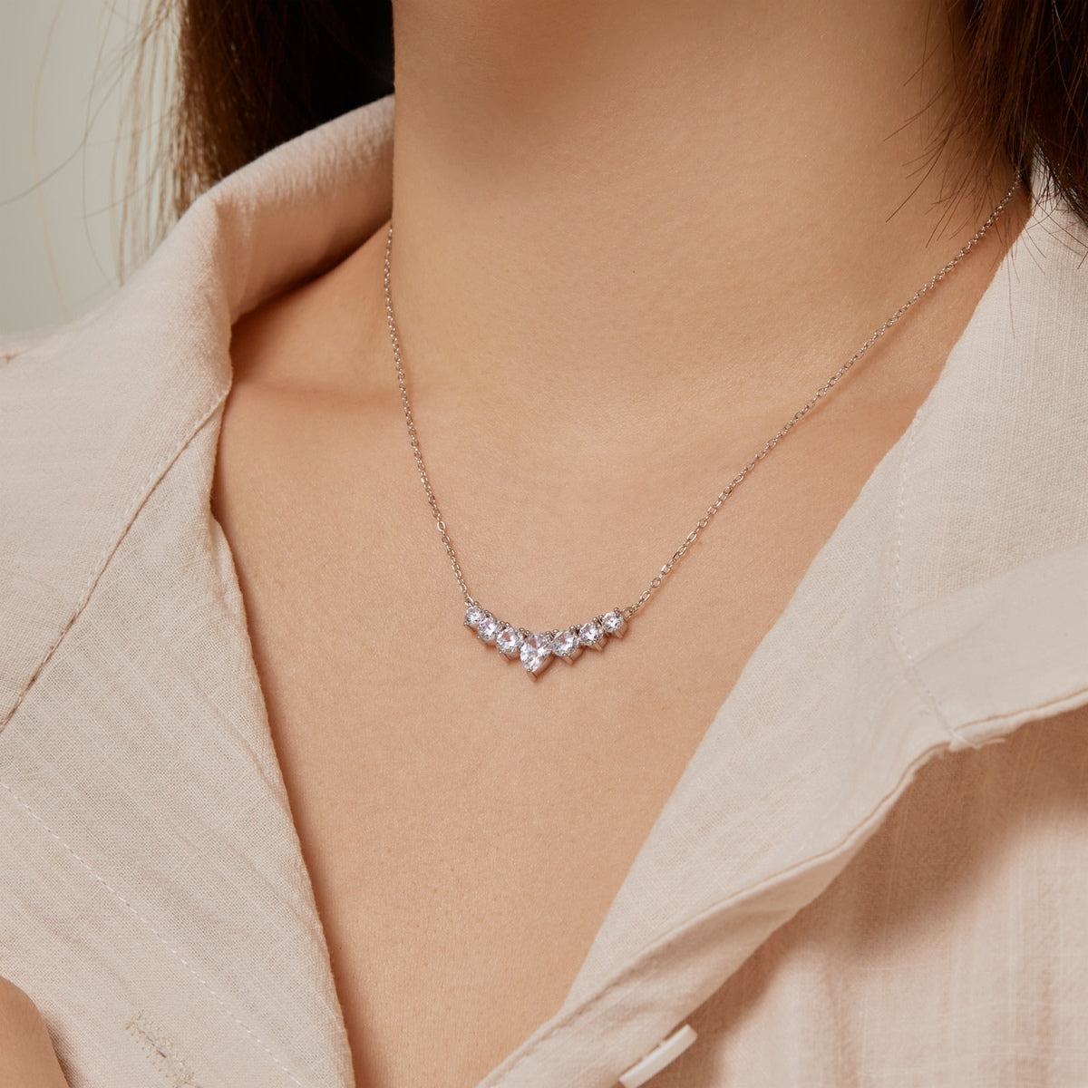 [Love's Uplift]Dainty Colorful Heart Necklace