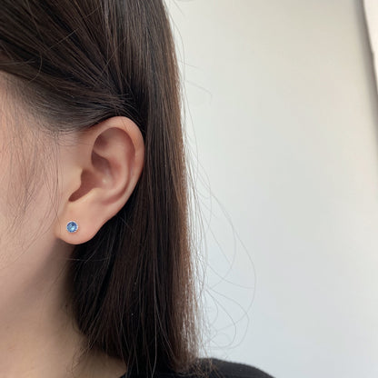 [Love's Uplift]Sparkling Colorful Round Shape Earrings