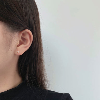 [Love's Uplift]Sparkling Colorful Round Shape Earrings