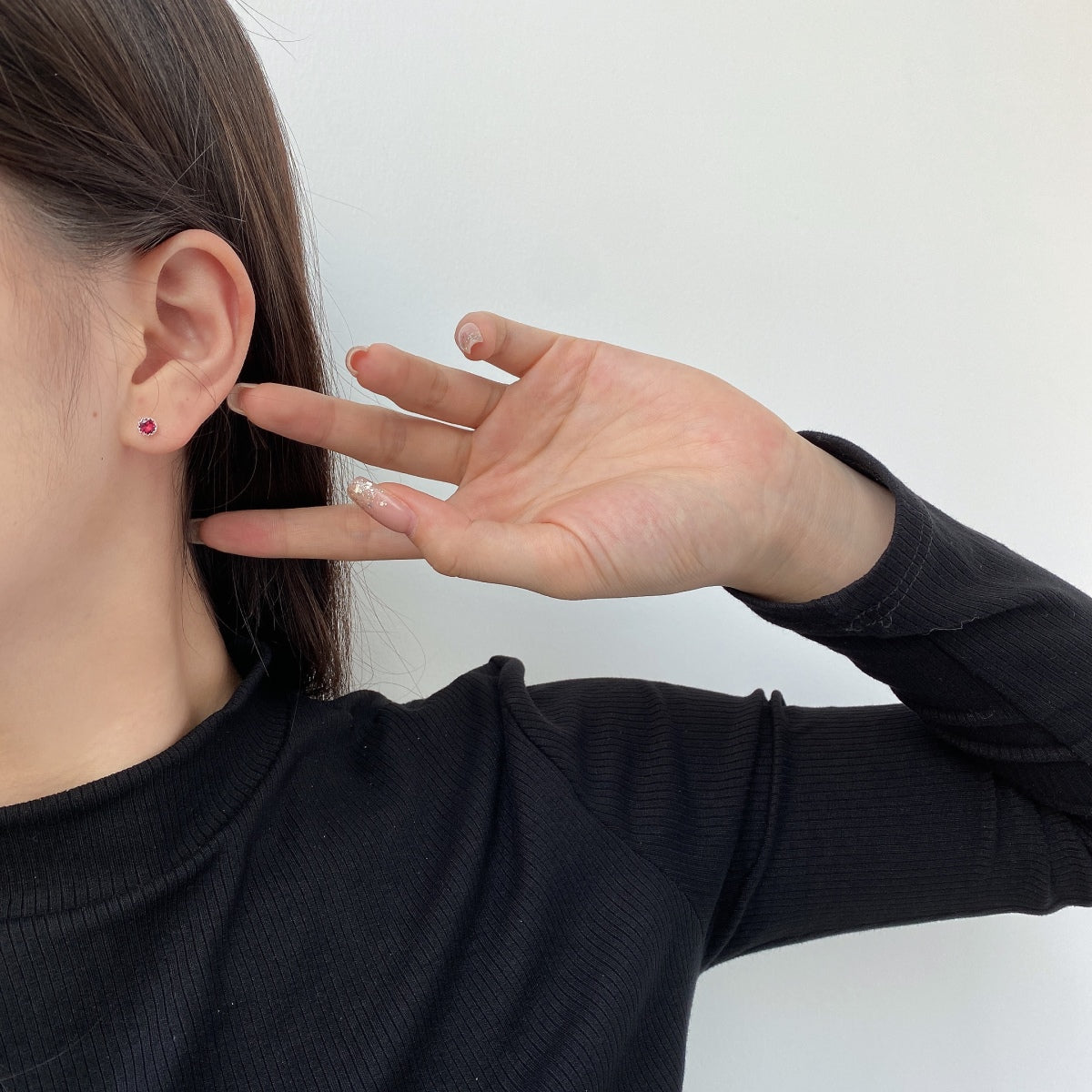 [Love's Uplift]Sparkling Colorful Round Shape Earrings
