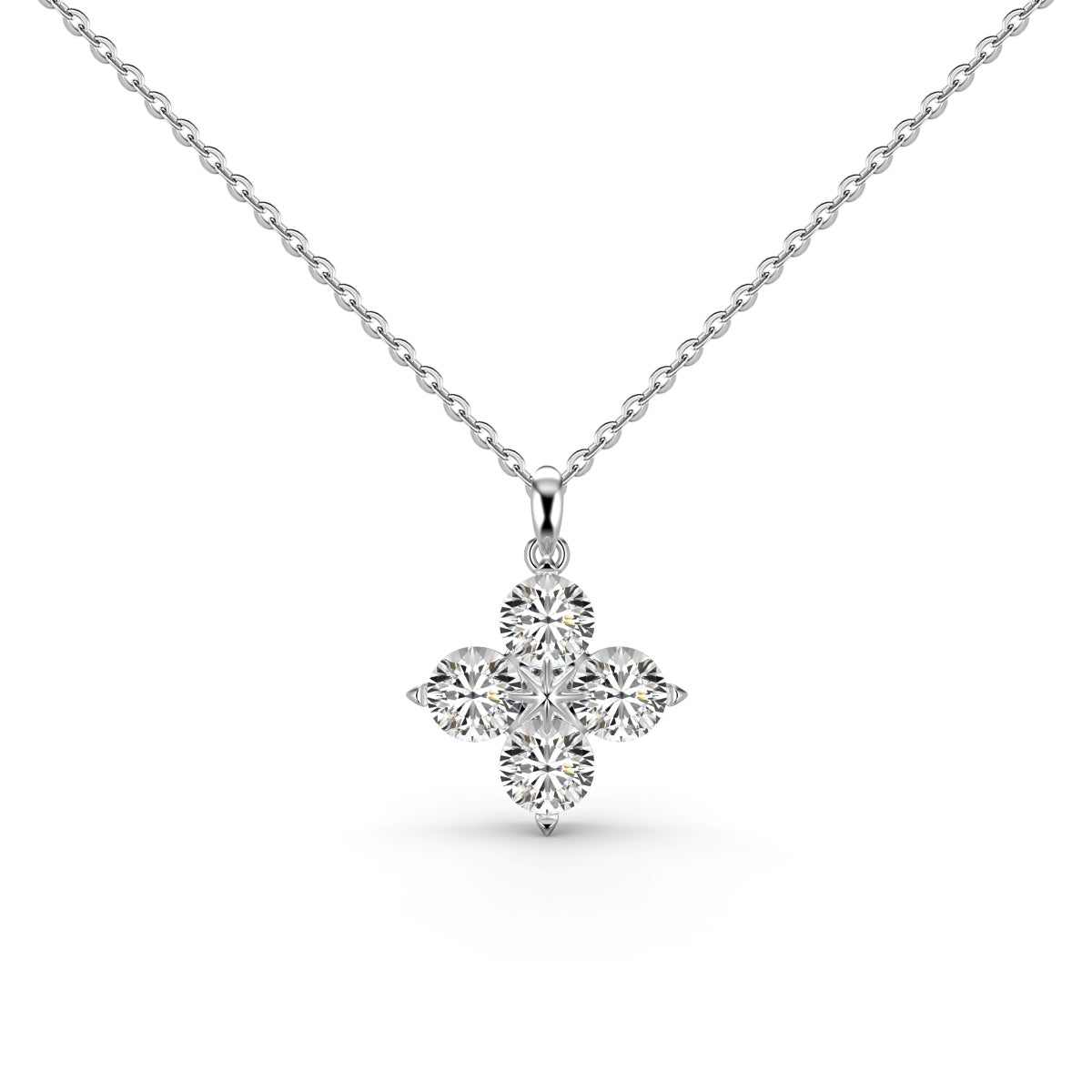 [Love's Uplift]Four-Leaf Clover And Eight-Pointed Star Necklace