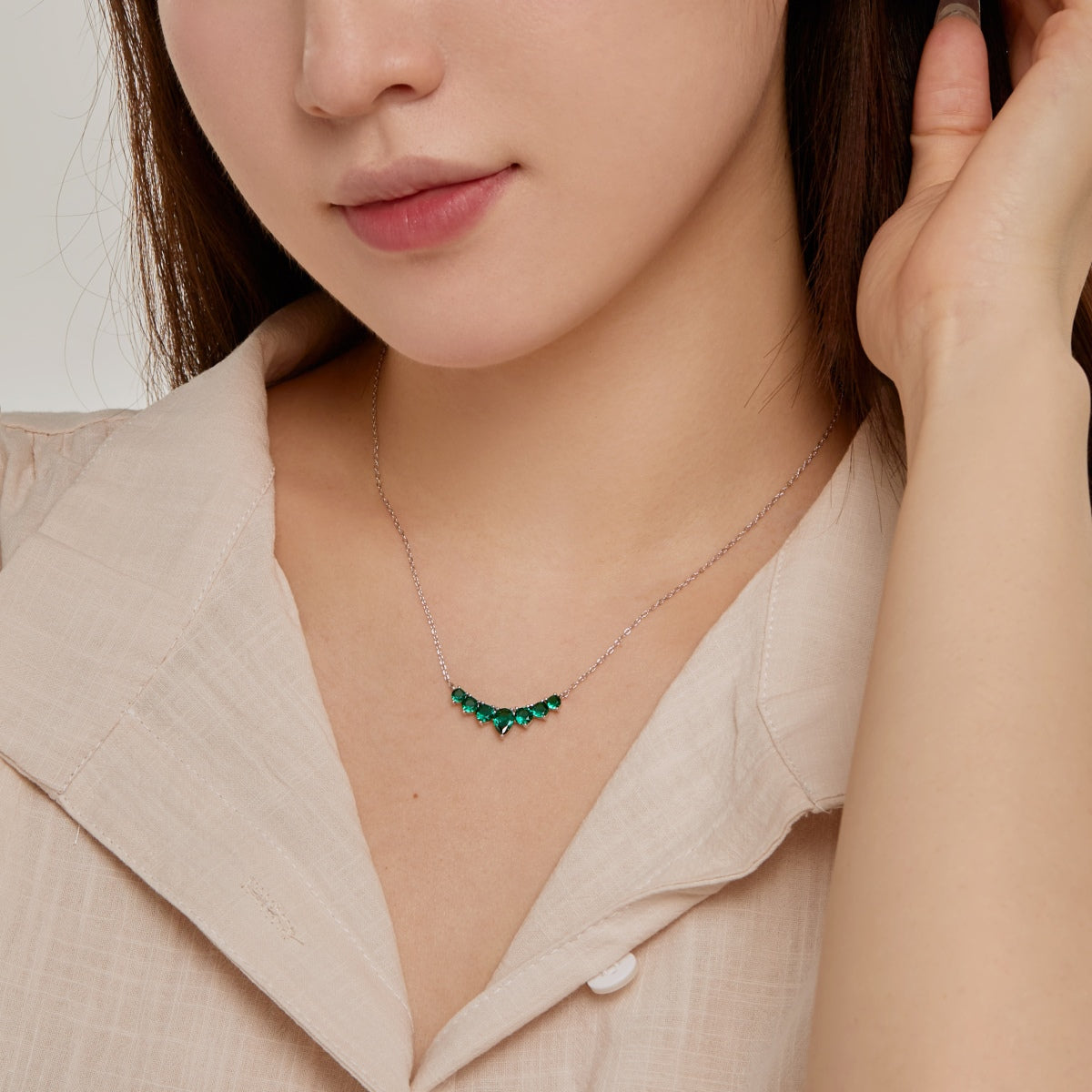 [Love's Uplift]Dainty Colorful Heart Necklace