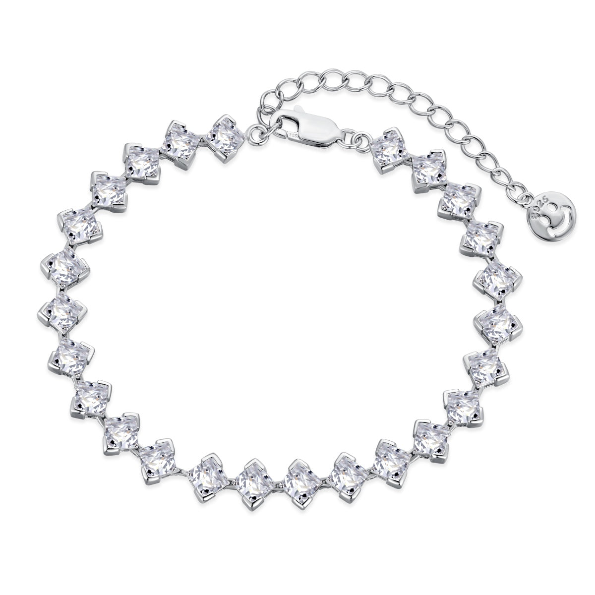 [Love's Uplift]0.5 Carat Ornate Princess Cut Daily Bracelet