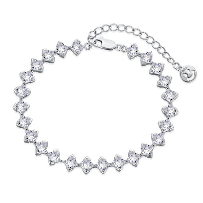 [Love's Uplift]0.5 Carat Ornate Princess Cut Daily Bracelet