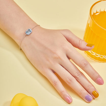 [Love's Uplift]2.0 Carat Sparkling Colorful Emerald Cut Daily Bracelet