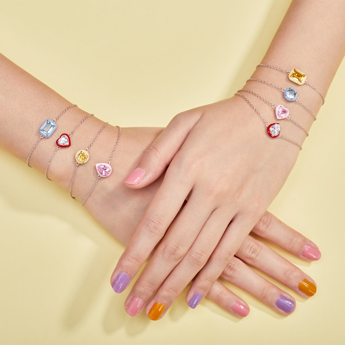 [Love's Uplift]2.0 Carat Sparkling Colorful Emerald Cut Daily Bracelet
