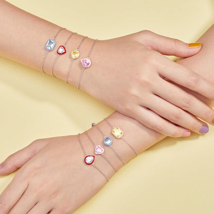 [Love's Uplift]2.0 Carat Sparkling Colorful Emerald Cut Daily Bracelet