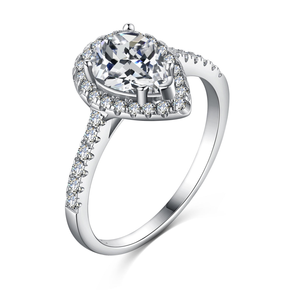 [Love's Uplift]1.0 Carat Luxurious Resplendent Water Drop Shape Wedding Ring