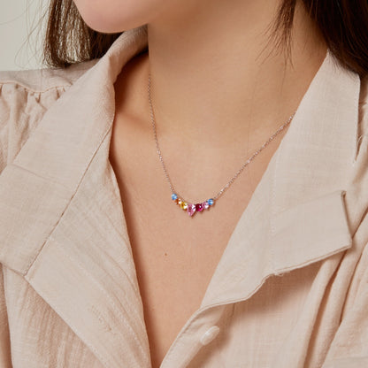 [Love's Uplift]Dainty Colorful Heart Necklace