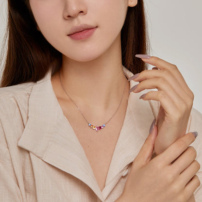 [Love's Uplift]Dainty Colorful Heart Necklace