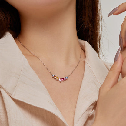 [Love's Uplift]Dainty Colorful Heart Necklace