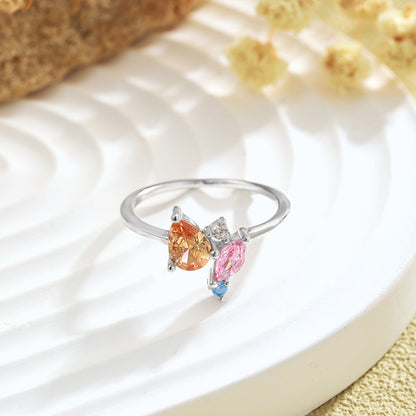 [Love's Uplift]Radiant Colorful Multi Cut Daily Ring