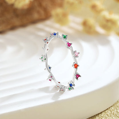 [Love's Uplift]Radiant Colorful Round Cut Daily Ring