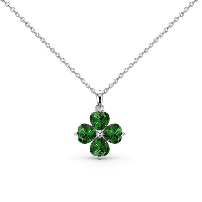 [Love's Uplift]Heart-Shaped Four-Leaf Clover Bead Necklace