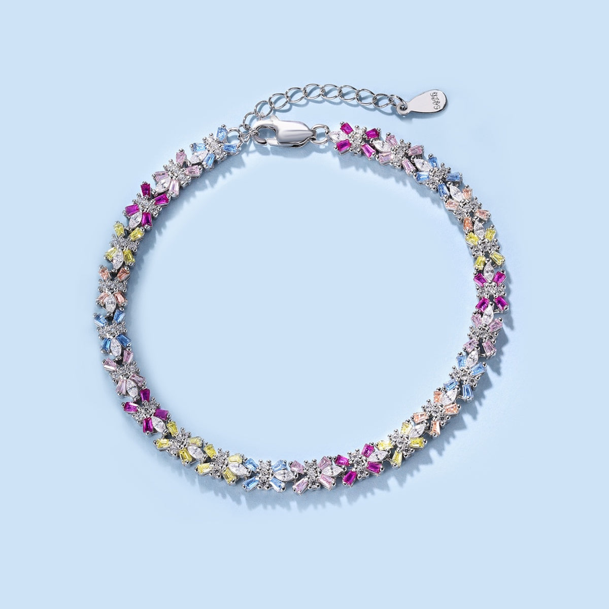 [Love's Uplift]Radiant Colorful Emerald Cut Party Bracelet