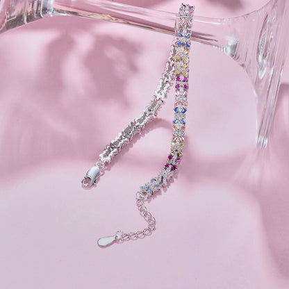 [Love's Uplift]Radiant Colorful Emerald Cut Party Bracelet