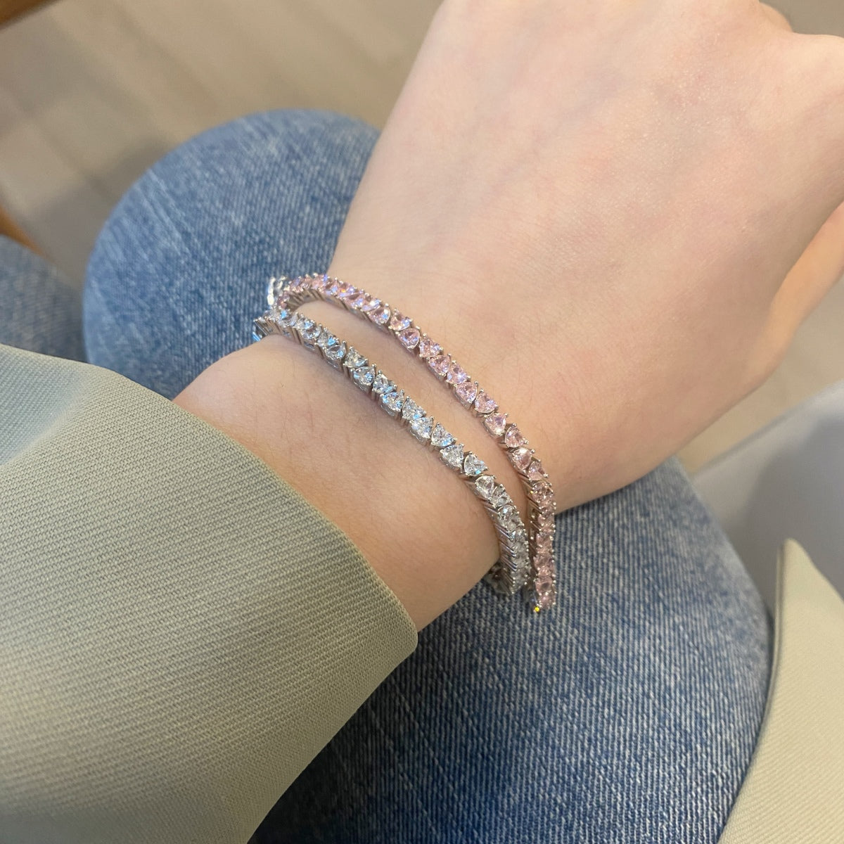 [Love's Uplift]Dazzling Romantic Heart Shape Lover Bracelet