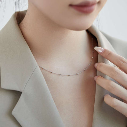 [Love's Uplift]Small Bead Clavicle Chain Simple Necklace