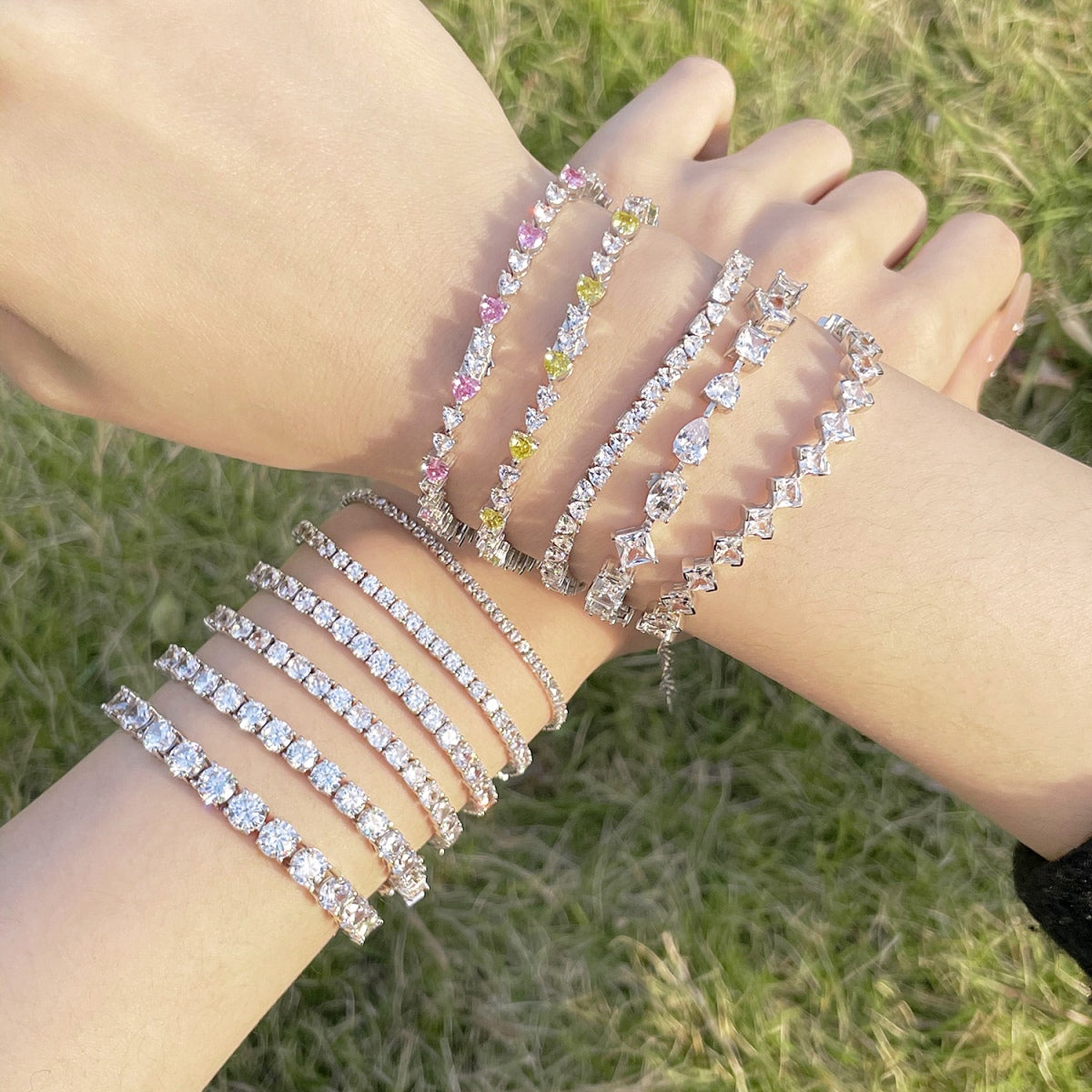 [Love's Uplift]Luxurious Ornate Round Cut Tennis Bracelet