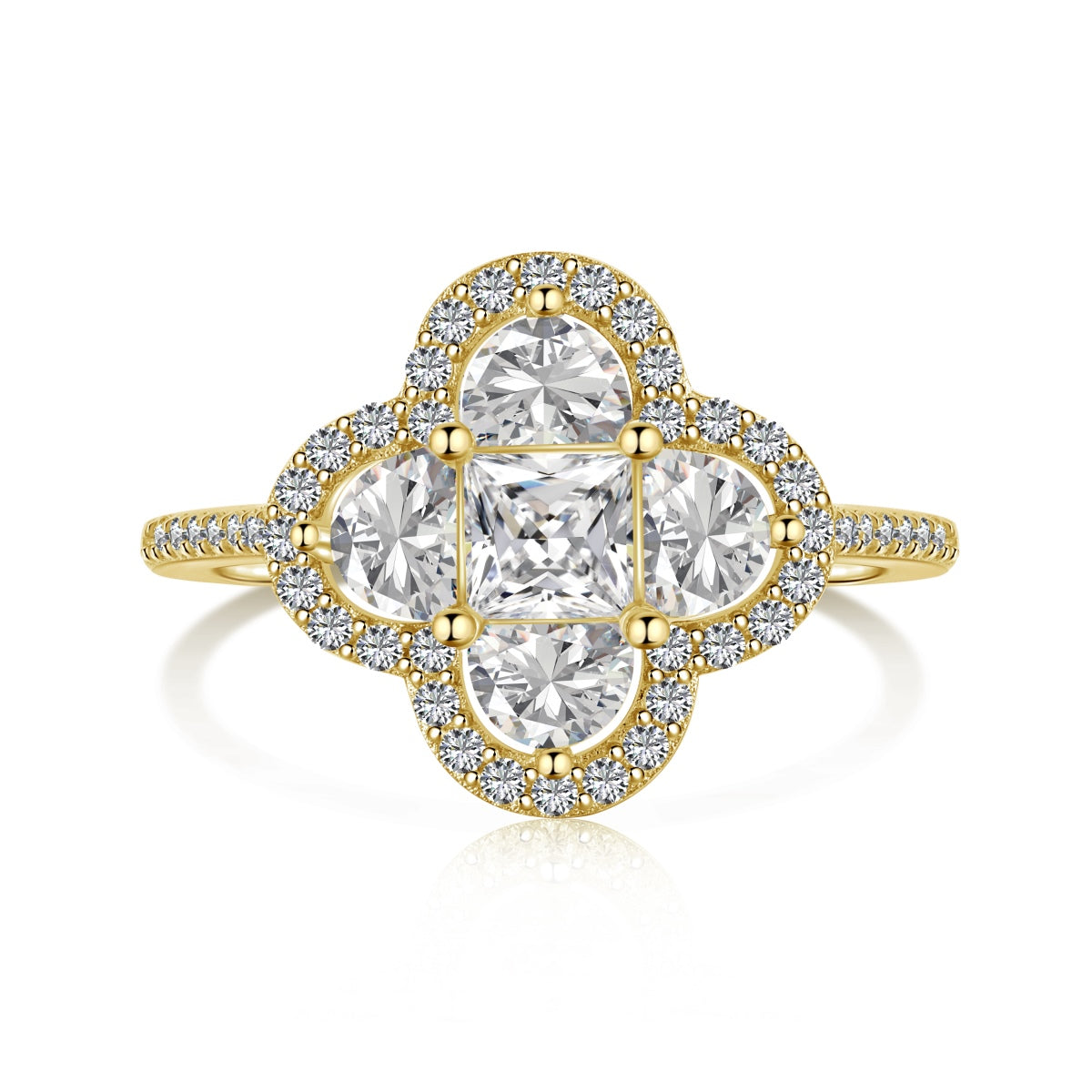 [Love's Uplift]Luxurious Eternity Flower Shape Banquet Ring
