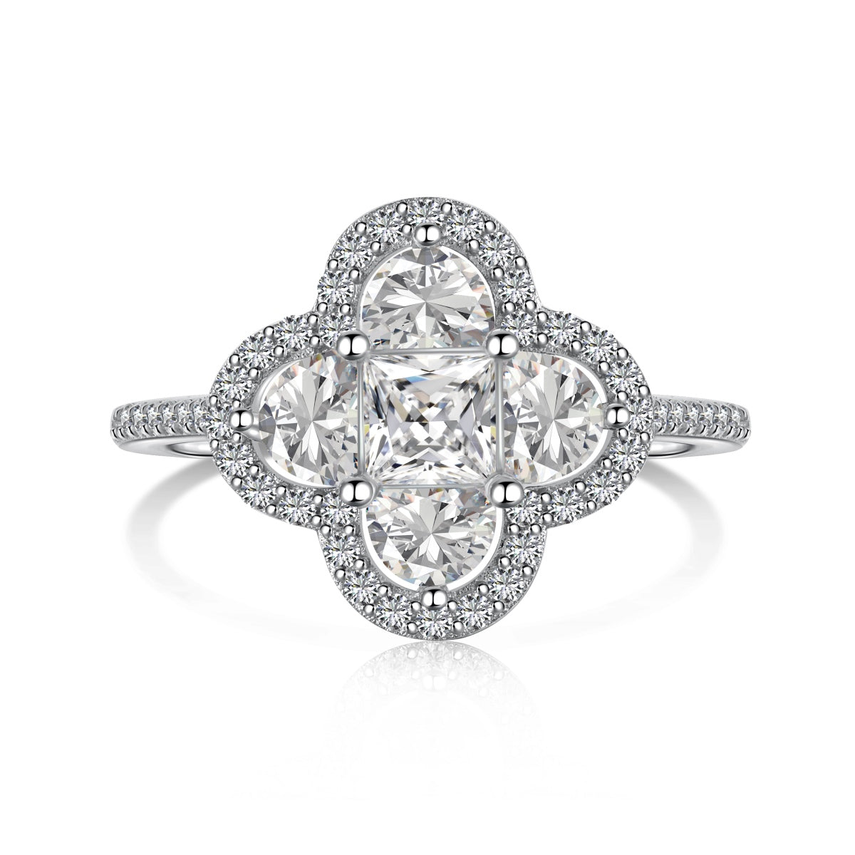 [Love's Uplift]Luxurious Eternity Flower Shape Banquet Ring