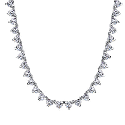 [Love's Uplift]Ornate Heart Cut Tennis Necklace