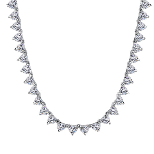 [Love's Uplift]Ornate Heart Cut Tennis Necklace