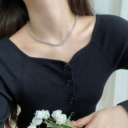 [Love's Uplift]Ornate Heart Cut Tennis Necklace